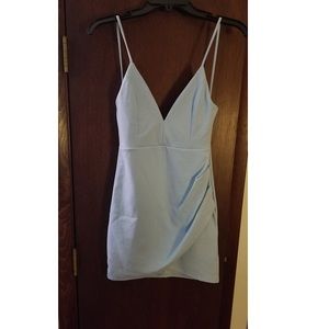 Saved By The Dress Baby Blue V-Neck Bodycon Dress